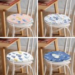 - RealHomes Yuvarlak Fermuarlı Sandalye Minderi - Realhomes  4'lü Kelebek Özel Tasarımlı Dijital Baskılı Modern Yuvarlak Fermuarlı Sandalye Minderi Seti Realhomes