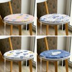 - RealHomes Yuvarlak Fermuarlı Sandalye Minderi - Realhomes  4'lü Kelebek Özel Tasarımlı Dijital Baskılı Modern Yuvarlak Fermuarlı Sandalye Minderi Seti Realhomes