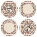 - RealHomes Yuvarlak Fermuarlı Sandalye Minderi - Realhomes 4'lü Krem Zemin Etnik Çizimli Dijital Baskılı Modern Yuvarlak Fermuarlı Sandalye Minderi Seti Realhomes