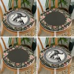 - RealHomes Yuvarlak Fermuarlı Sandalye Minderi - Realhomes 4'lü Etnik Çiçek Özel Tasarımlı Dijital Baskılı Modern Yuvarlak Fermuarlı Sandalye Minderi Seti Realhomes