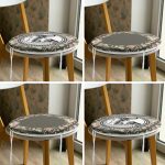 - RealHomes Yuvarlak Fermuarlı Sandalye Minderi - Realhomes 4'lü Etnik Çiçek Özel Tasarımlı Dijital Baskılı Modern Yuvarlak Fermuarlı Sandalye Minderi Seti Realhomes