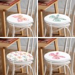 - RealHomes Yuvarlak Fermuarlı Sandalye Minderi - Realhomes 4'lü Renkli Kelebekler Özel Tasarım Dijital Baskılı Modern Yuvarlak Fermuarlı Sandalye Minderi Seti Realhomes