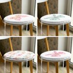 - RealHomes Yuvarlak Fermuarlı Sandalye Minderi - Realhomes 4'lü Renkli Kelebekler Özel Tasarım Dijital Baskılı Modern Yuvarlak Fermuarlı Sandalye Minderi Seti Realhomes