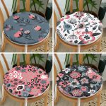 4'lü Renkli Zemin Çiçek Temalı Dijital Baskılı Modern Yuvarlak Fermuarlı Sandalye Minderi Seti Realhomes