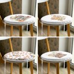 - RealHomes Yuvarlak Fermuarlı Sandalye Minderi - Realhomes  4'lü Kabak & Meyveler Özel Tasarım Dijital Baskılı Modern Yuvarlak Fermuarlı Sandalye Minderi Seti Realhomes