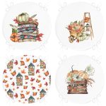 - RealHomes Yuvarlak Fermuarlı Sandalye Minderi - Realhomes  4'lü Kabak & Meyveler Özel Tasarım Dijital Baskılı Modern Yuvarlak Fermuarlı Sandalye Minderi Seti Realhomes