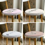 - RealHomes Yuvarlak Fermuarlı Sandalye Minderi - Realhomes  4'lü Renkli Zemin Yaprak Dalları Özel Tasarım Dijital Baskılı Modern Yuvarlak Fermuarlı Sandalye Minderi Seti Realhomes