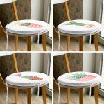 4'lü Sevimli Saksılı Kaktüs Tasarımlı Dijital Baskılı Modern Yuvarlak Fermuarlı Sandalye Minderi Seti Realhomes