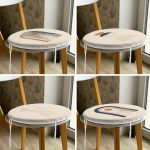 - RealHomes Yuvarlak Fermuarlı Sandalye Minderi - Realhomes  4'lü Vizon Zeminli Etnik Çizimli Dijital Baskılı Modern Yuvarlak Fermuarlı Sandalye Minderi Seti Realhomes