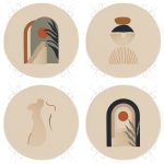 - RealHomes Yuvarlak Fermuarlı Sandalye Minderi - Realhomes  4'lü Vizon Zeminli Etnik Çizimli Dijital Baskılı Modern Yuvarlak Fermuarlı Sandalye Minderi Seti Realhomes