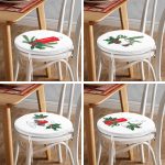 - RealHomes Yuvarlak Fermuarlı Sandalye Minderi - Realhomes  4'lü Kırmızı Mum Şamdan Tasarımlı Dijital Baskılı Modern Yuvarlak Fermuarlı Sandalye Minderi Seti Realhomes