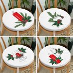 - RealHomes Yuvarlak Fermuarlı Sandalye Minderi - Realhomes  4'lü Kırmızı Mum Şamdan Tasarımlı Dijital Baskılı Modern Yuvarlak Fermuarlı Sandalye Minderi Seti Realhomes