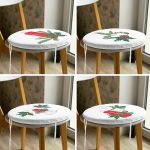 - RealHomes Yuvarlak Fermuarlı Sandalye Minderi - Realhomes  4'lü Kırmızı Mum Şamdan Tasarımlı Dijital Baskılı Modern Yuvarlak Fermuarlı Sandalye Minderi Seti Realhomes