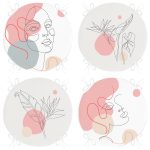 - RealHomes Yuvarlak Fermuarlı Sandalye Minderi - Realhomes  4'lü Beyaz Zemin Üzeinde Botanik Portre Çizimli Özel Tasarım Dijital Basklı Modern Yuvarlak Fermuarlı Sandalye Minderi Seti Realhomes