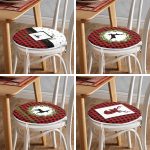 - RealHomes Yuvarlak Fermuarlı Sandalye Minderi - Realhomes  4'lü Kırmızı Ekose Mery Christmas Özel Tasarımlı Dijital Baskılı Modern Yuvarlak Fermuarlı Sandalye Minderi Seti Realhomes