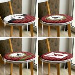 - RealHomes Yuvarlak Fermuarlı Sandalye Minderi - Realhomes  4'lü Kırmızı Ekose Mery Christmas Özel Tasarımlı Dijital Baskılı Modern Yuvarlak Fermuarlı Sandalye Minderi Seti Realhomes