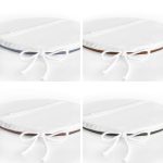 4'lü Renkli Zemin Onedraw Çiçek Çizimli Dijital Baskılı Modern Yuvarlak Fermuarlı Sandalye Minderi Seti Realhomes