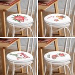 4'lü Çiçek & Şeker Tasarımlı Dijital Baskılı Modern Yuvarlak Fermuarlı Sandalye Minderi Seti Realhomes