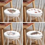 - RealHomes Yuvarlak Fermuarlı Sandalye Minderi - Realhomes  4'lü Kozalak & Şamdan Tasarımlı Dijital Baskılı Modern Yuvarlak Fermuarlı Sandalye Minderi Seti Realhomes