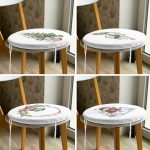 - RealHomes Yuvarlak Fermuarlı Sandalye Minderi - Realhomes  4'lü Kardan Adam & Çam Ağacı Motifli Dijital Baskılı Modern Yuvarlak Fermuarlı Sandalye Minderi Seti Realhomes