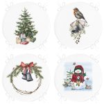 - RealHomes Yuvarlak Fermuarlı Sandalye Minderi - Realhomes  4'lü Kardan Adam & Çam Ağacı Motifli Dijital Baskılı Modern Yuvarlak Fermuarlı Sandalye Minderi Seti Realhomes