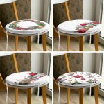 4'lü Yılbaşı Özel Tasarımlı Dijital Baskılı Modern Yuvarlak Fermuarlı Sandalye Minderi Seti Realhomes