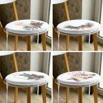 4'lü Mum & Şamdan Özel Motifli Dijital Baskılı Modern Yuvarlak Fermuarlı Sandalye Minderi Seti Realhomes