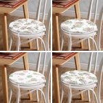 - RealHomes Yuvarlak Fermuarlı Sandalye Minderi - Realhomes 4'lü Çiçek Buketleri Tasarımlı Dijital Baskılı Modern Yuvarlak Fermuarlı Sandalye Minderi Seti Realhomes