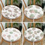 - RealHomes Yuvarlak Fermuarlı Sandalye Minderi - Realhomes 4'lü Çiçek Buketleri Tasarımlı Dijital Baskılı Modern Yuvarlak Fermuarlı Sandalye Minderi Seti Realhomes