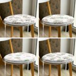 - RealHomes Yuvarlak Fermuarlı Sandalye Minderi - Realhomes 4'lü Çiçek Buketleri Tasarımlı Dijital Baskılı Modern Yuvarlak Fermuarlı Sandalye Minderi Seti Realhomes