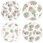 - RealHomes Yuvarlak Fermuarlı Sandalye Minderi - Realhomes 4'lü Çiçek Buketleri Tasarımlı Dijital Baskılı Modern Yuvarlak Fermuarlı Sandalye Minderi Seti Realhomes