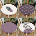 - RealHomes Yuvarlak Fermuarlı Sandalye Minderi - Realhomes 4'lü Kalp & Kaktüs Özel Tasarım Dijital Baskılı Modern Yuvarlak Fermuarlı Sandalye Minderi Seti Realhomes