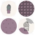 - RealHomes Yuvarlak Fermuarlı Sandalye Minderi - Realhomes 4'lü Kalp & Kaktüs Özel Tasarım Dijital Baskılı Modern Yuvarlak Fermuarlı Sandalye Minderi Seti Realhomes