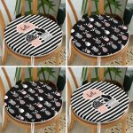 4'lü Saksıdaki Çiçekler Özel Tasarım Dijital Baskılı Modern Yuvarlak Fermuarlı Sandalye Minderi Seti Realhomes