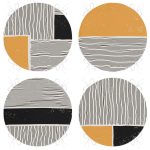 - RealHomes Yuvarlak Fermuarlı Sandalye Minderi - Realhomes  4'lü Çizgili Etnik İskandinav Tasarımlı Dijital Baskılı Modern Yuvarlak Fermuarlı Sandalye Minderi Seti Realhomes