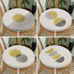 - RealHomes Yuvarlak Fermuarlı Sandalye Minderi - Realhomes 4'lü Soyut Çizimli Pastel Renkli Özel Tasarım Dijital Baskılı Modern Yuvarlak Fermuarlı Sandalye Minderi Seti Realhomes