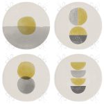 - RealHomes Yuvarlak Fermuarlı Sandalye Minderi - Realhomes 4'lü Soyut Çizimli Pastel Renkli Özel Tasarım Dijital Baskılı Modern Yuvarlak Fermuarlı Sandalye Minderi Seti Realhomes