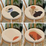 - RealHomes Yuvarlak Fermuarlı Sandalye Minderi - Realhomes 4'lü Etnik Özel Tasarım Dijital Baskılı Modern Yuvarlak Fermuarlı Sandalye Minderi Seti Realhomes