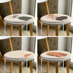 - RealHomes Yuvarlak Fermuarlı Sandalye Minderi - Realhomes 4'lü Etnik Özel Tasarım Dijital Baskılı Modern Yuvarlak Fermuarlı Sandalye Minderi Seti Realhomes