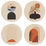 - RealHomes Yuvarlak Fermuarlı Sandalye Minderi - Realhomes 4'lü Etnik Özel Tasarım Dijital Baskılı Modern Yuvarlak Fermuarlı Sandalye Minderi Seti Realhomes