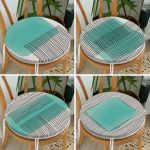 - RealHomes Yuvarlak Fermuarlı Sandalye Minderi - Realhomes  4'lü Koyu Fildişi Renkli Onedraw Tasarımlı Dijital Baskılı Modern Yuvarlak Fermuarlı Sandalye Minderi Seti Realhomes