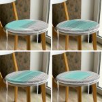 - RealHomes Yuvarlak Fermuarlı Sandalye Minderi - Realhomes  4'lü Koyu Fildişi Renkli Onedraw Tasarımlı Dijital Baskılı Modern Yuvarlak Fermuarlı Sandalye Minderi Seti Realhomes