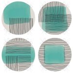 - RealHomes Yuvarlak Fermuarlı Sandalye Minderi - Realhomes  4'lü Koyu Fildişi Renkli Onedraw Tasarımlı Dijital Baskılı Modern Yuvarlak Fermuarlı Sandalye Minderi Seti Realhomes