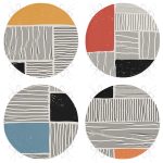 - RealHomes Yuvarlak Fermuarlı Sandalye Minderi - Realhomes 4'lü Koyu Fildişi Renkli Çizgi Tasarımlı Dijital Baskılı Modern Yuvarlak Fermuarlı Sandalye Minderi Seti Realhomes