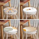 - RealHomes Yuvarlak Fermuarlı Sandalye Minderi - Realhomes  4'lü Güneşin Doğuşu Özel Tasarımlı Dijital Baskılı Modern Yuvarlak Fermuarlı Sandalye Minderi Seti Realhomes