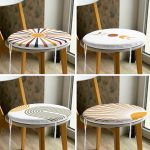 - RealHomes Yuvarlak Fermuarlı Sandalye Minderi - Realhomes  4'lü Güneşin Doğuşu Özel Tasarımlı Dijital Baskılı Modern Yuvarlak Fermuarlı Sandalye Minderi Seti Realhomes