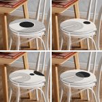 - RealHomes Yuvarlak Fermuarlı Sandalye Minderi - Realhomes  4'lü Krem Zemin Çizgli Motifli Yuvarlak Fermuarlı Sandalye Minderi Seti Realhomes