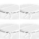 4'lü Çizgili Tasarım Krem Zeminli Yuvarlak Fermuarlı Sandalye Minderi Seti Realhomes