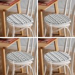 - RealHomes Yuvarlak Fermuarlı Sandalye Minderi - Realhomes  4'lü Özel Tasarım İskandinav Tasarımlı Dijital Baskılı Modern Yuvarlak Fermuarlı Sandalye Minderi Seti Realhomes