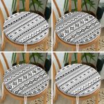 - RealHomes Yuvarlak Fermuarlı Sandalye Minderi - Realhomes  4'lü Özel Tasarım İskandinav Tasarımlı Dijital Baskılı Modern Yuvarlak Fermuarlı Sandalye Minderi Seti Realhomes